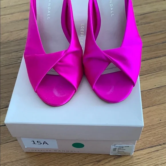 Loeffler Randall 💖Pink Mules with Block Heel and Twisted Detail - Picture 8 of 9